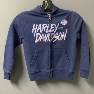Harley-Davidson kids navy zip sweatshirt size 5